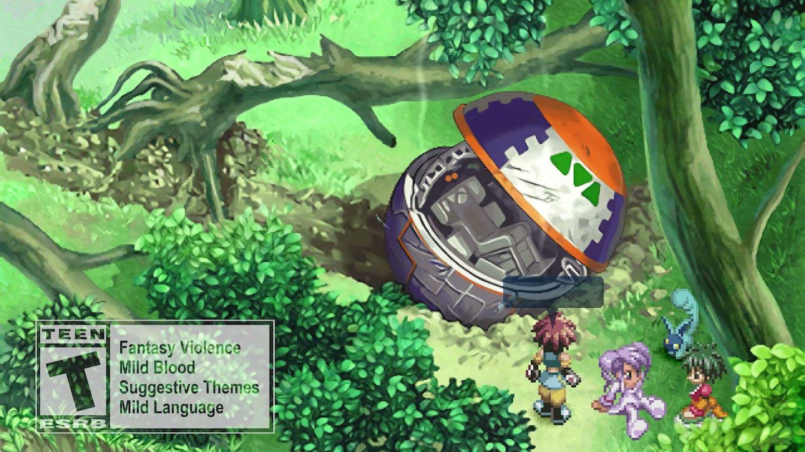 The party facing a huge Craymel device in a forest