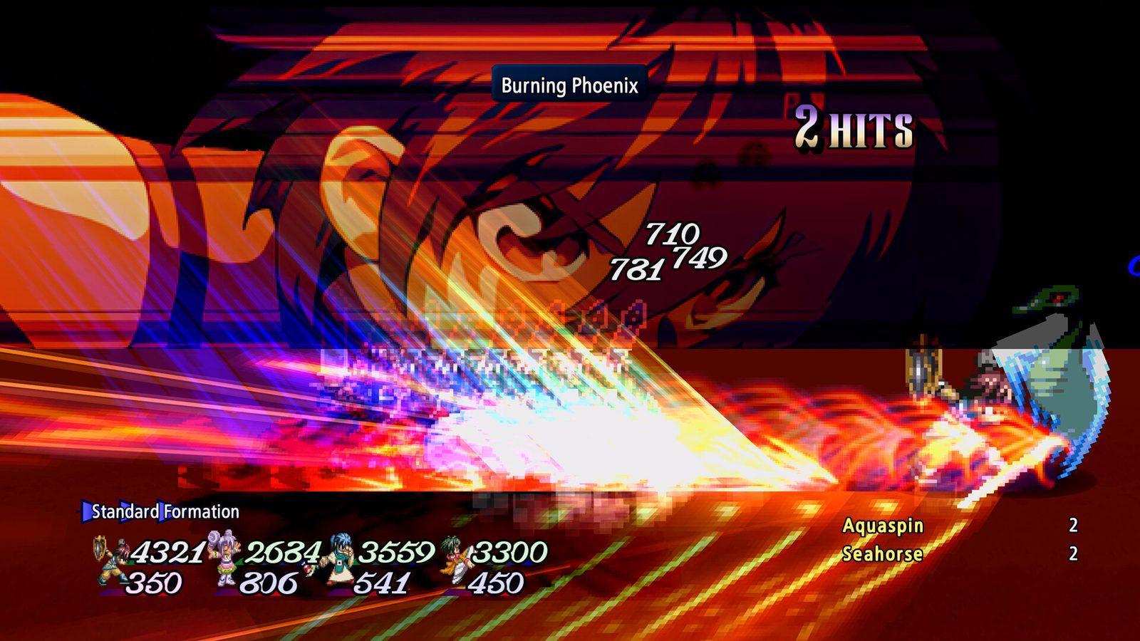 A multi-hit arte landing in battle