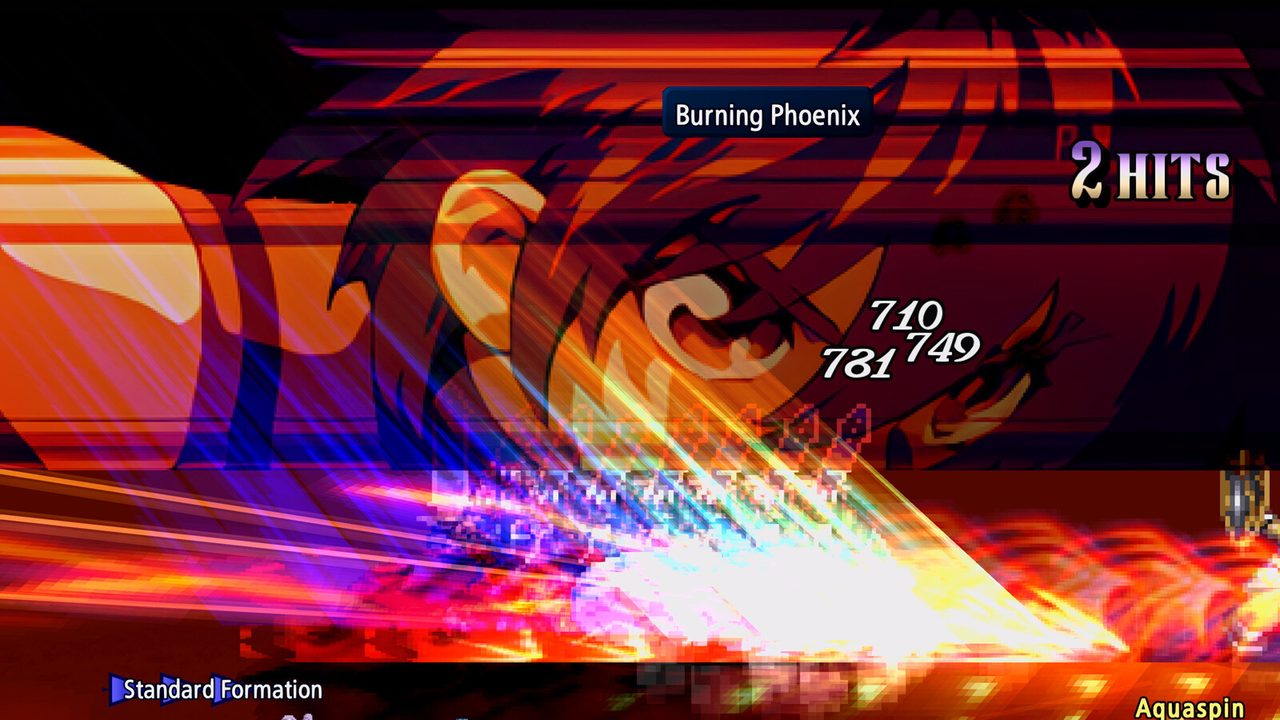 A large multi-hit attack landing on an enemy group