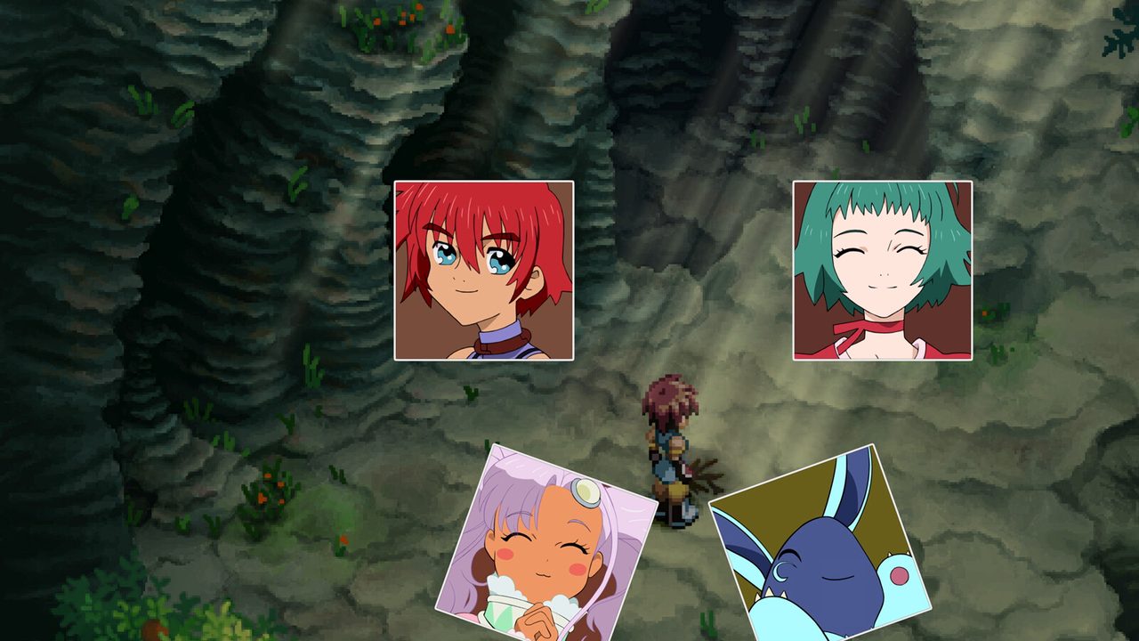 Party standing in a stone ruin lit by a sealed Craymel